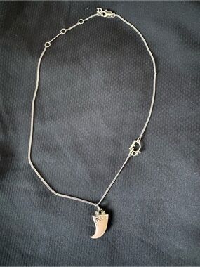Dior Silver- Tooth Charm Necklace